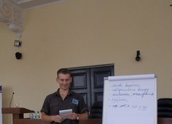 Делегат з’їзду від Уманського НУС Володимир Лелека (студент III курсу факультету економіки і підприємництва)
